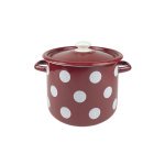 Каструля Idilia 5,5 л 1617/4 Білий горох Бордовий 43608 - Прозорий