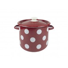 Кастрюля Idilia 5,5 л 1617/4 Белый горох Бордовый 43608