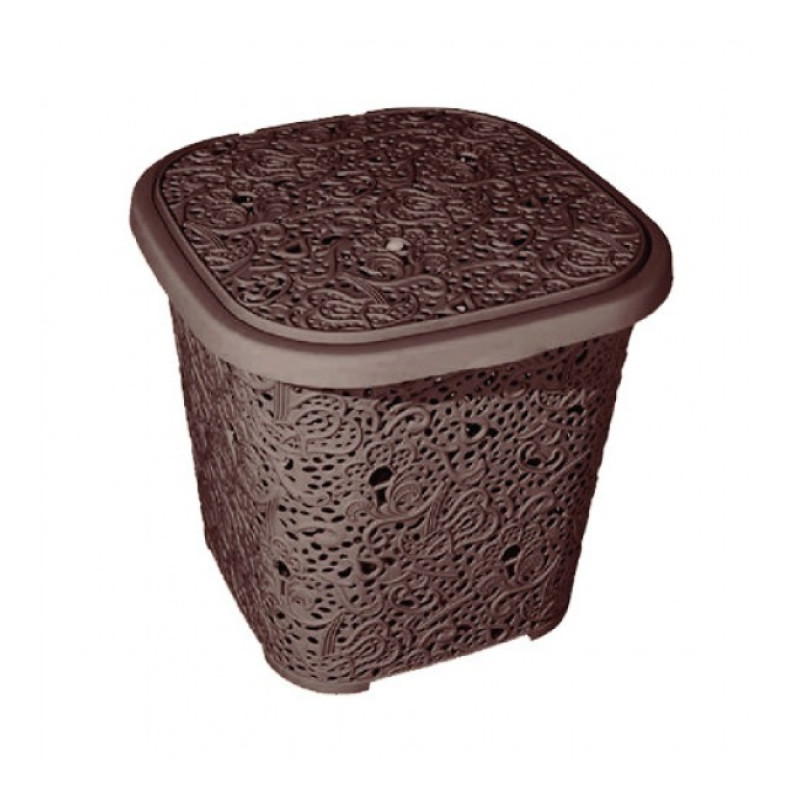 Кошик з кришкою R-plastic Мереживо 15 л - Кремовий