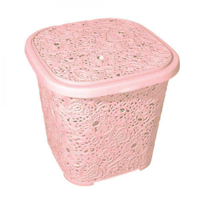 Кошик з кришкою R-plastic Мереживо 15 л - Кремовий