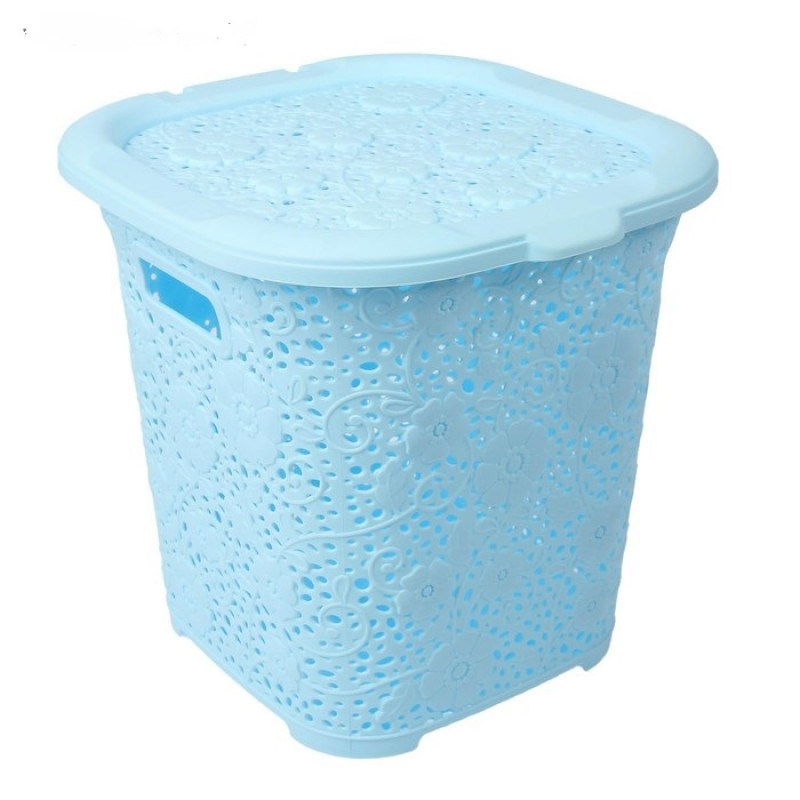 Кошик з кришкою R-plastic Мереживо 15 л - Кремовий