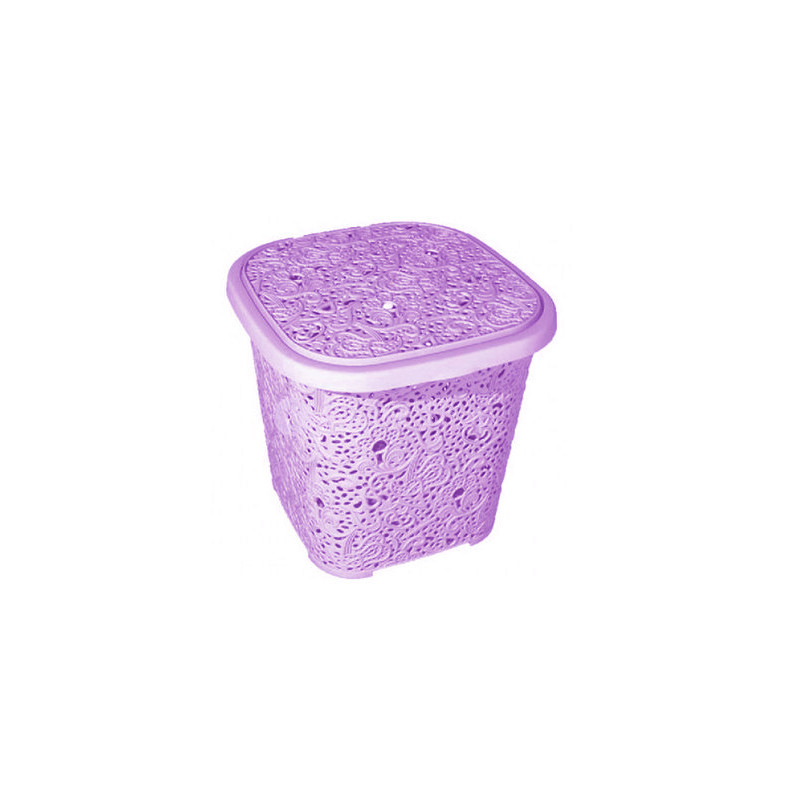 Кошик з кришкою R-plastic Мереживо 15 л - Кремовий