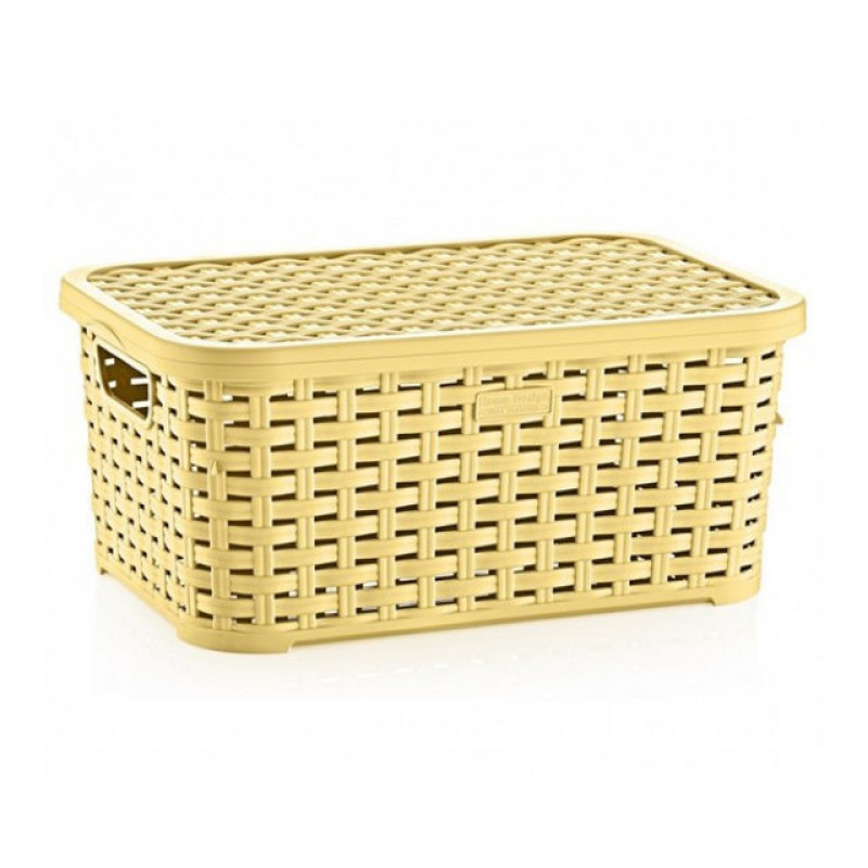 Кошик з кришкою PlastArt Ротанг 5 л SP-290 - Коричневий