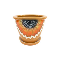 Горщик керамічний КООП Квітка Соняшник Помаранч 15 см 0007