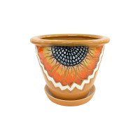 Горщик керамічний КООП Квітка Соняшник Помаранч 15 см 0007