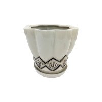 Набір горщиків КООП Ананас 2 пр h-21/14 см Троянда Чорно-білий 0147