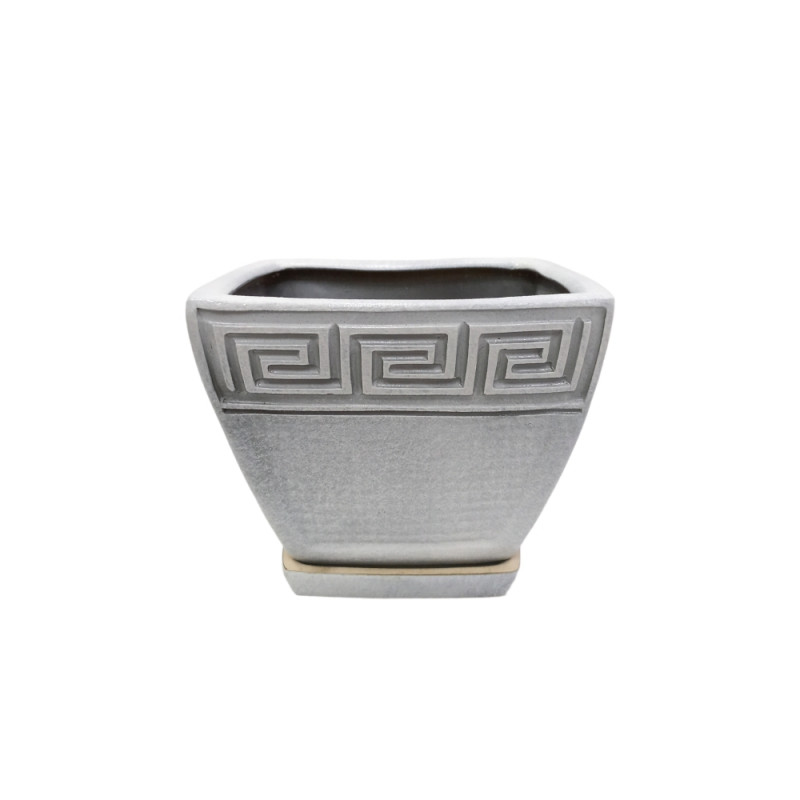 Набір горщиків КООП Данія 4 пр h-17/15/13/12 см Лабіринт Туман Сірий 0011 - Фіолетовий Прозорий