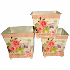 Кашпо металеве квадратне Трояндові мрії 555-035-1