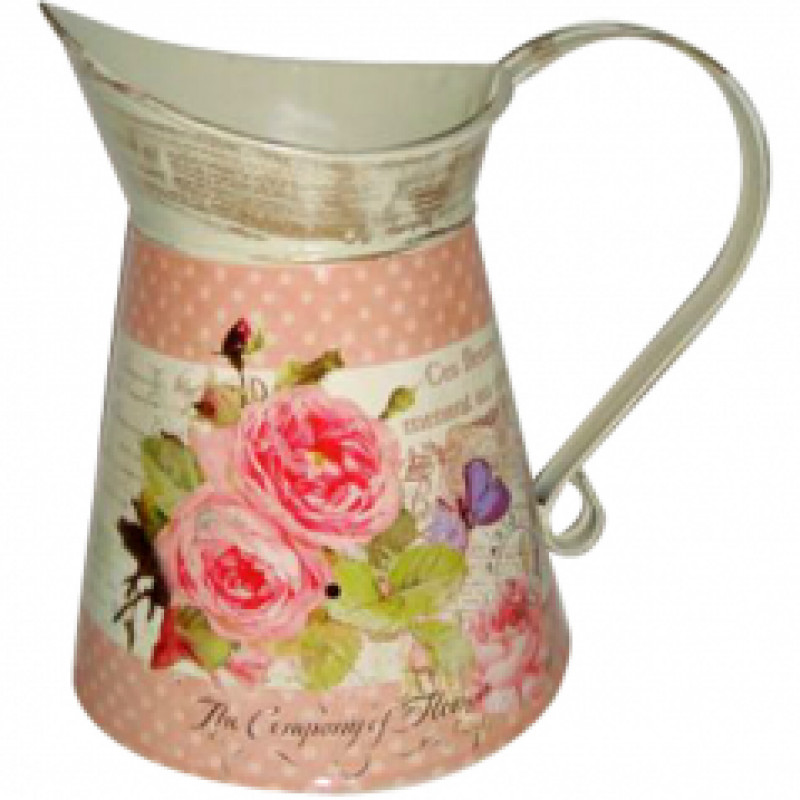 Глечик металевий декоративний Трояндові мрії 555-026 - Фіолетовий Прозорий