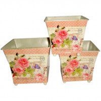 Кашпо металеве квадратне Трояндові мрії 555-035-2