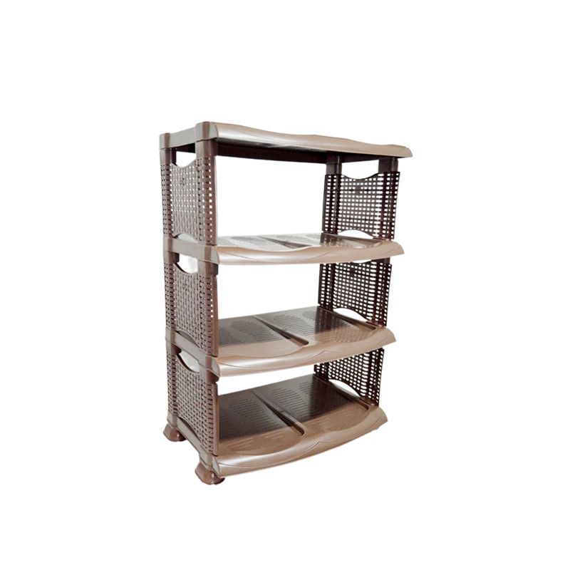 Полиця для взуття 4-ярусна R-plastic Ротанг - Коричневий