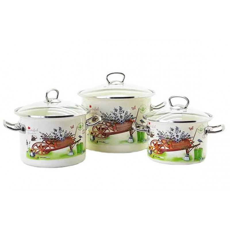 Набір каструль Idilia №1500 Садові квіти - Соняшник