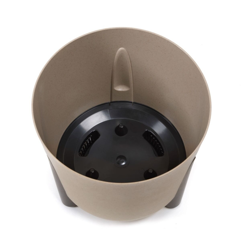 Горщик для квітів Ламела PL Фріда Wood 20 см 213 - Кремовий