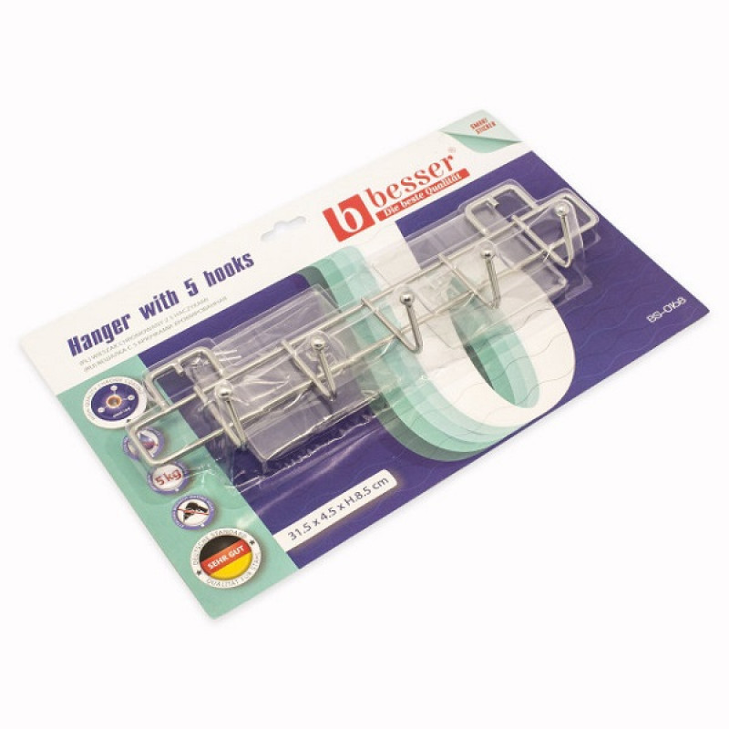 Планка хромована на 5 гачків Besser Smart Sticker 0168