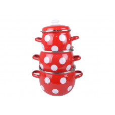 Набір каструль Idilia №948 Білий горох червоний 40642