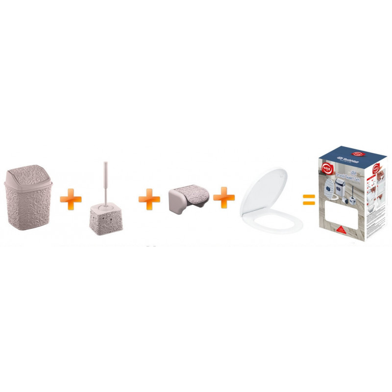 Набір аксесуарів для ванної 4 пр Elif Мереживо 523 - Білий