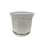 Набір горщиків КООП Кіто 4 пр h-22/17/12/9 см Листок Арт Білий 0078 - Фіолетовий