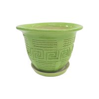 Горщик керамічний КООП Амстердам Лабіринт Салатовий 9 см 0102