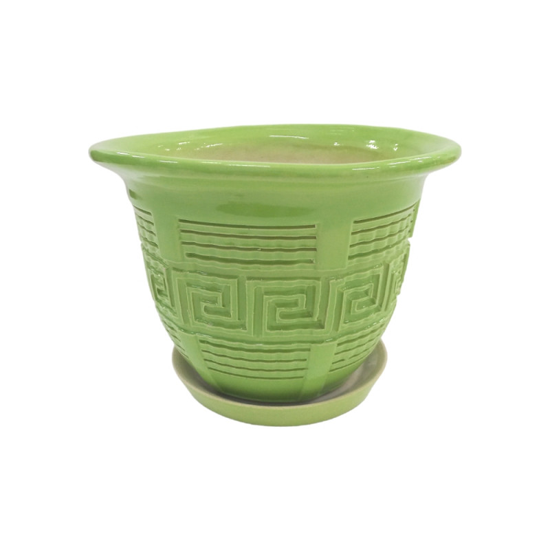 Горщик керамічний КООП Амстердам Лабіринт Салатовий 9 см 0102 - Чорний Бетон