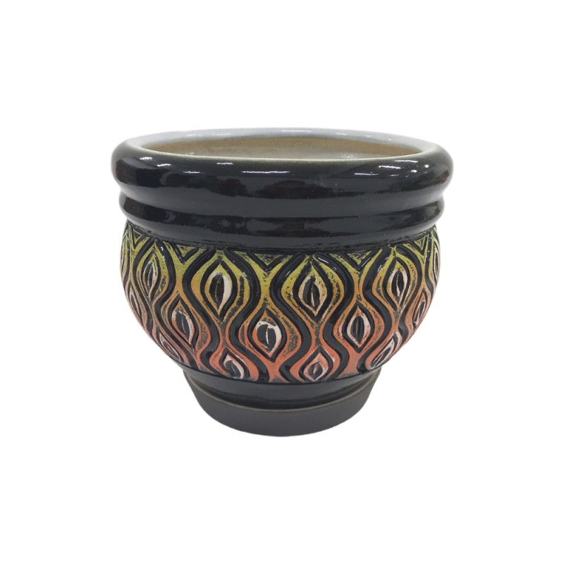 Набір горщиків КООП Кувшинка 3 пр h-18/15/13 см Пава Чорний 0030 - Пудра