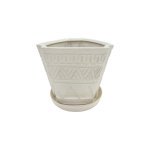 Горщик керамічний КООП Бермуди Греція Білий 16 см 0100 - Помаранчевий Прозорий