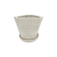 Горщик керамічний КООП Бермуди Греція Білий 12 см 0100