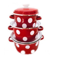 Набір каструль Idilia №764 Білий горох червоний 39354
