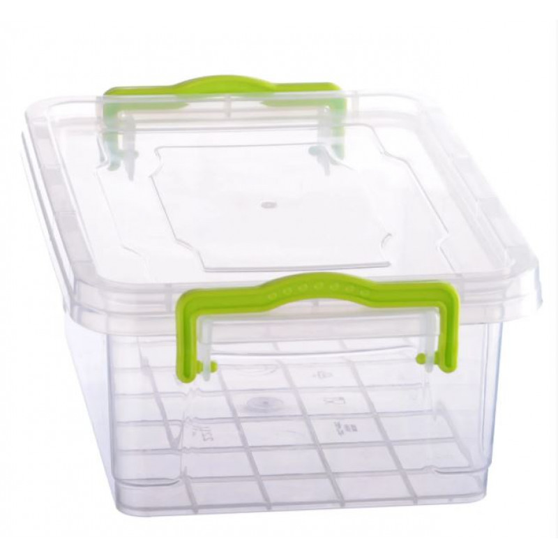 Контейнер Ал-пласт Elit із зажимами плоский 2,2 л   - Metalic