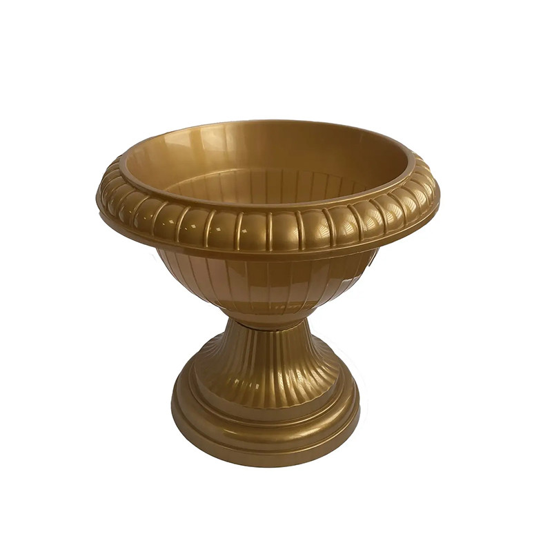 Горщик на низькій ніжці ММ-Пласт Флорида 40 см ребристий F40 - Мікс