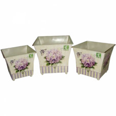 Кашпо металеве квадратне Гортензія 555-033-2