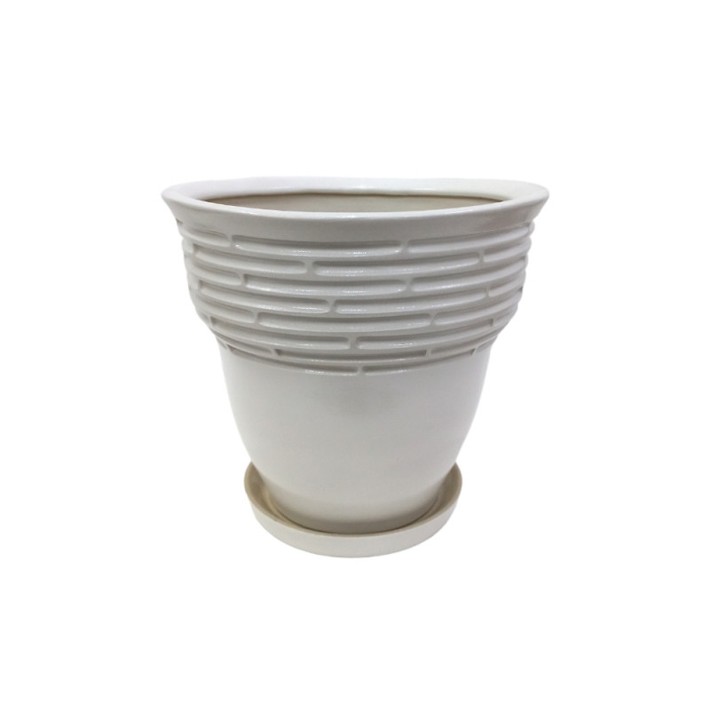 Набір горщиків КООП Канва 5 пр h-26/22/18/15/11 см Кладка Білий 0076 - Бузковий