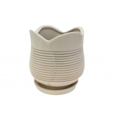 Набір горщиків КООП Крокус 3 пр h-20/14/10 см Ребро Кремовий 0081