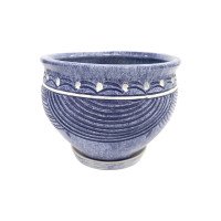 Горщик керамічний КООП Тоскана Півколо Синій Мармур 19 см 0080