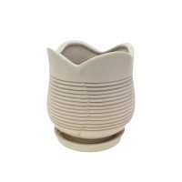 Набір горщиків КООП Крокус 3 пр h-20/14/10 см Ребро Кремовий 0081