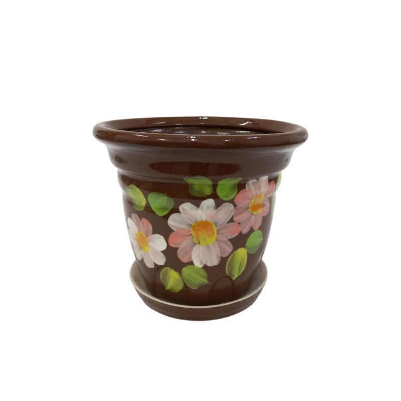 Набір горщиків КООП Гіннес 2 пр h-20/13 см Квітка Акварель Коричнева 0096