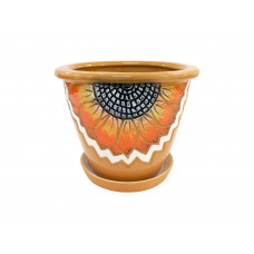 Горщик керамічний КООП Квітка Соняшник Помаранч 9 см 0007