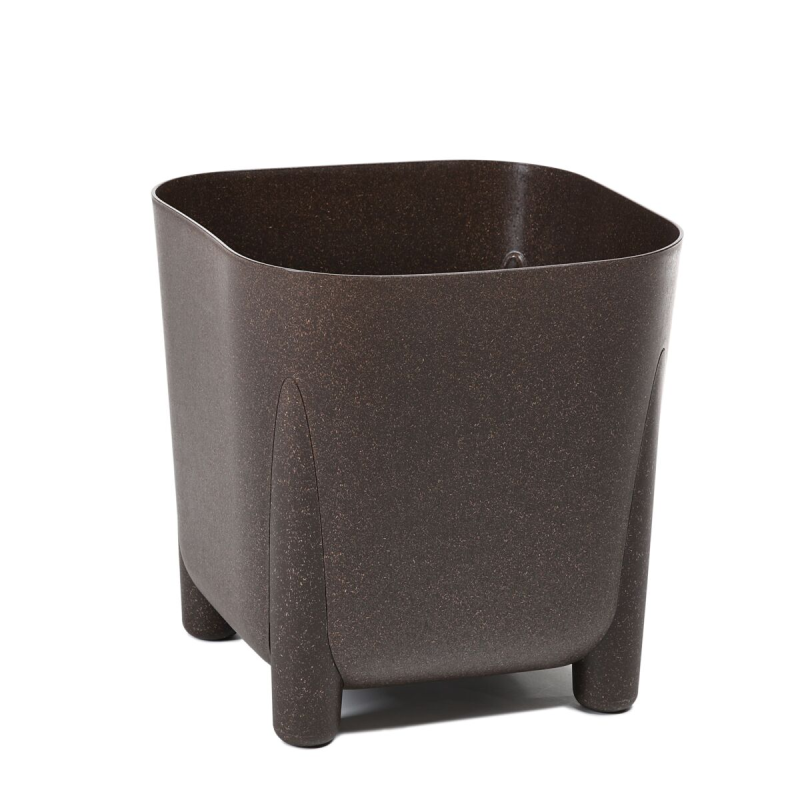 Горщик для квітів Ламела Фріда ЕКО coffee  квадратний 21*21 см 265 - Антрацит/Кремовий