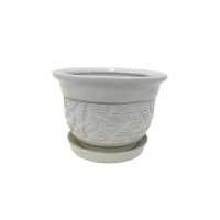 Набір горщиків КООП Коломбус 3 пр h-15/13/11 см Листок Арт Білий 0082