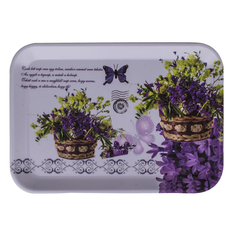 Піднос з ручками Ach Impex 35,7*25,5*2,3 см Букет Квітів 839574 M40277 - Лаванда