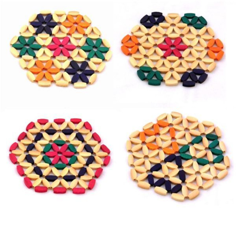 Підставка під гаряче Feniks Бамбук FK-02 9815 шестикутна  - Рожевий