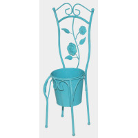 Декоративне кашпо-стілець 45см блакитний 777-034