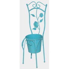 Декоративне кашпо-стілець 45см блакитний 777-034
