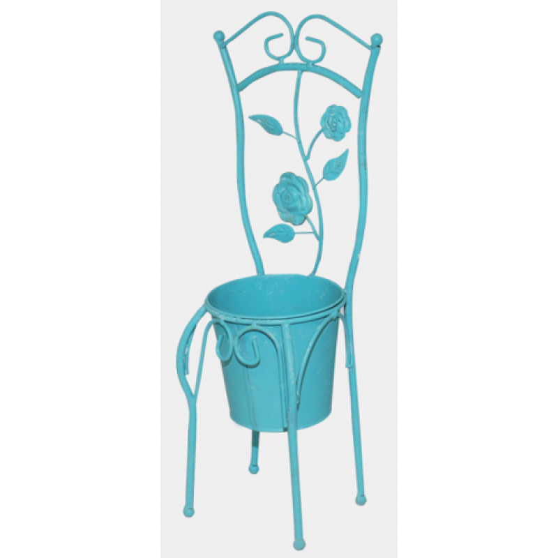 Декоративне кашпо-стілець 45см блакитний 777-034 - Графіт