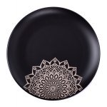 Тарілка десертна Limited Edition KORA 20,5 см Чорна JH2068-1 - Сірий металік