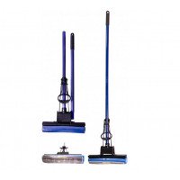 Швабра роликова з 1 віджимом Eco Fabric 27*110 см Синя EF-0009-BB