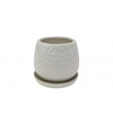 Горщик КООП Кактусник 10 см Троянда Білий