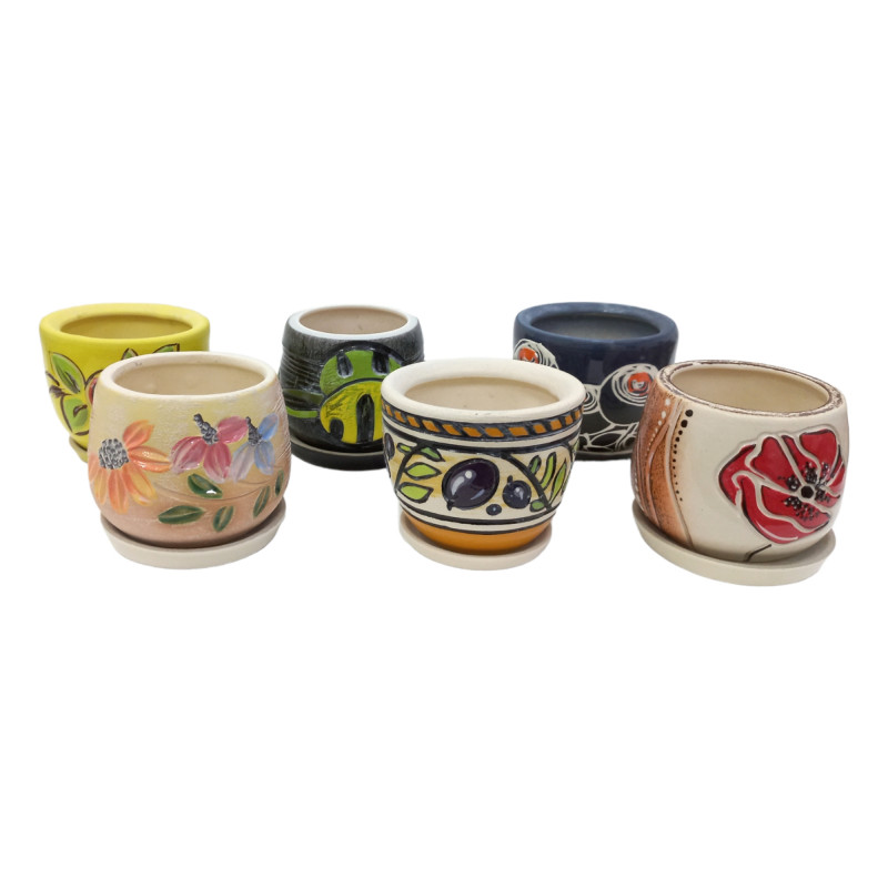 Горщик КООП Кактусник 10 см Мікс - Білий/сірий