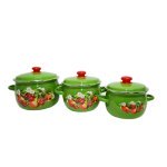 Набір каструль Idilia №946 Зелене-яблуко вишня - Тюльпан
