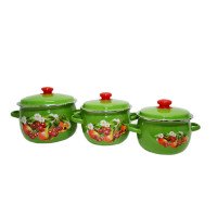 Набір каструль Idilia №946 Зелене-яблуко вишня