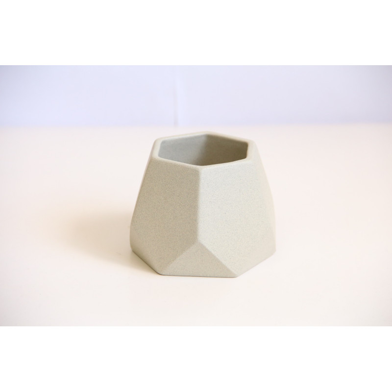 Горщик для сукулентів №2 керамічний Оріана Крихта 0,35 л - Сірий/Білий